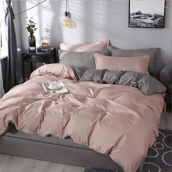 Ensembles de literie 2023 ensemble réversible housse de couette pastorale drap plat linge de lit moderne rose noir renne AB côté décor à la maison