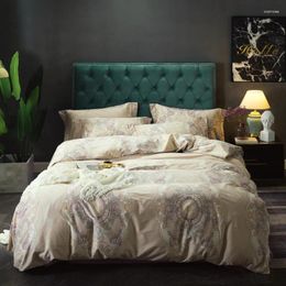 Sets de ropa de cama 2024 Egipcio Cotton Set edredón Casas de almohadas Cubiertas de la sábana de la sábana MN Shahida Brown