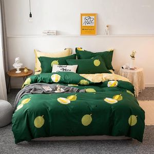 Ensembles de literie 2024 Est coton à longues fibres quatre pièces drap de lit étoile et lune motif uni lumière luxe style couleur verte