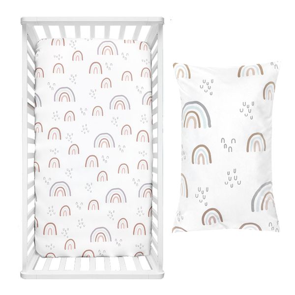 Ensembles de literie 2 pièces bébé draps de berceau 130*70 cm dessin animé impression drap de lit bébé literie couvre-matelas drap de berceau pour unisexe garçons filles 230316