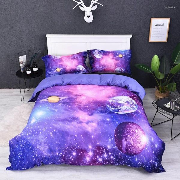 Ensemble de literie 3 pièces Bohemian Set Starry Sky Pattern Boho Couvre-taies Mandala et