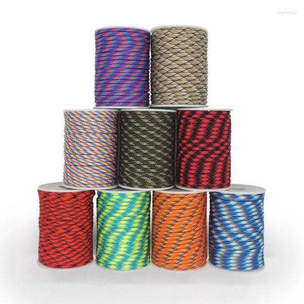 Ensembles de literie 30m 1Roll 4 mm 7 COORS DE STOW CORE PARACORD POUR SURVIAL CORDE PARACHUTE CAMPIR CAMPIN