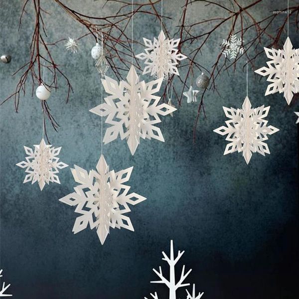 Ensembles de literie 3D Papier de neige artificiel Garland Bannière de Noël décorations pour la maison d'anniversaire d'hiver Fake Snow Année Ornements