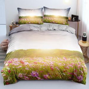 Beddengoed sets 3d bed linnen aangepaste ontwerp bloem dekbedoverdek kussenship set groene planten linnengoed 220x240 size home texitle