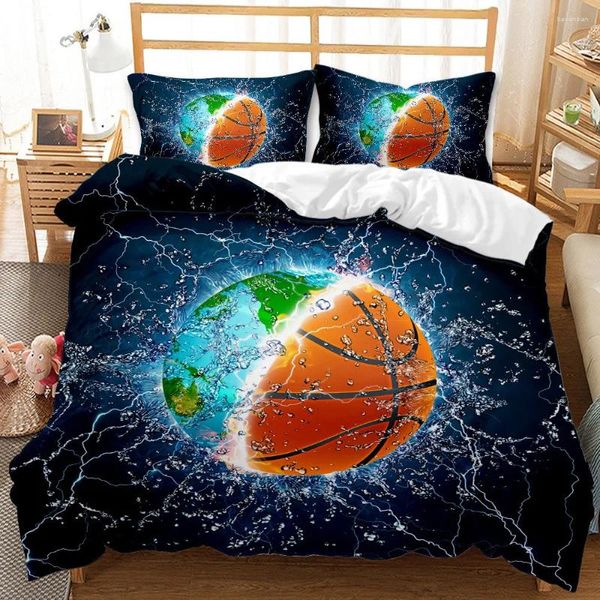 Ensembles De literie 3d garçon hiver housse De Couette 2 pièces taie d'oreiller chambre Textile à la maison basket-ball Housse De Couette ensemble De couverture De lit chine