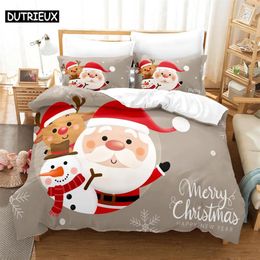 Beddengoedsets 3D-kerstbeddengoedset Queen beddengoed Dekbedovertrekset Beddengoedset Bedovertrek Katoenen queensize slaapkamer Bedovertrekset Bedset beddengoed 231129