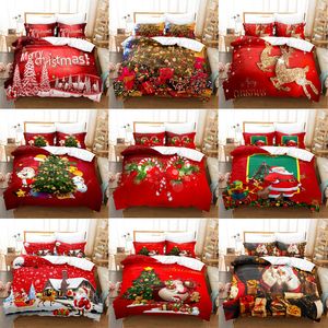 Ensembles de literie Ensemble de housse de couette de Noël 3D Couette Couette Taie d'oreiller Linge de lit Twin Queen King Double Full Single 3PCS 2PCS Chambre 221205