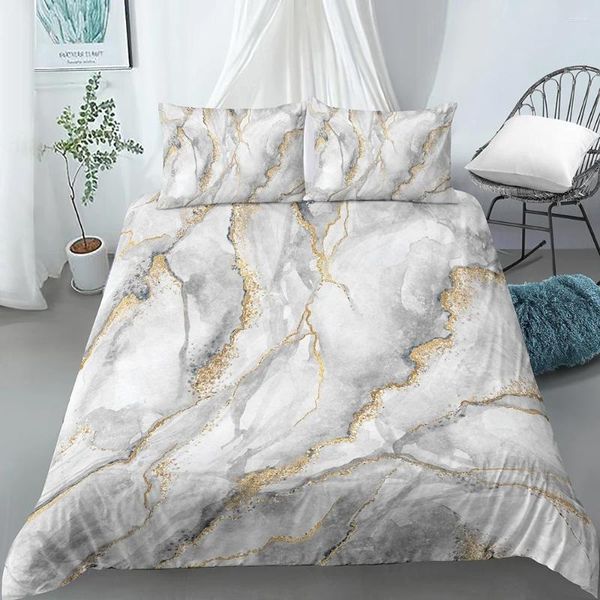 Conjuntos de ropa de cama 3D Digital Impreso Juego de cama de mármol Color de agua Cubierta de edredón Textiles para el hogar Ropa de cama para niños Edredón