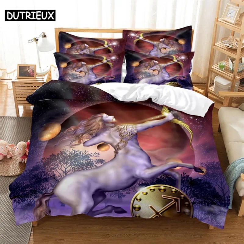 Bedding Sets 3D Digital Printing 2/3pc Quilt Cover Pillowcase Double Bed Set Soft Microfiber Anime Characters
