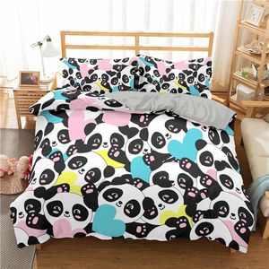 Set di biancheria da letto Biancheria da letto per cani tigre 3d Set copripiumino per animali panda cartone animato 140x210 cm Piumino per bambini per bambini