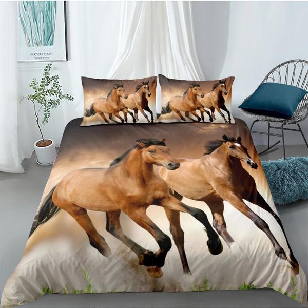 Juegos de ropa de cama 3D dudón dudoso bolsa de almohada 180 220 200 225 228 260 230 animal swift caballo personalizado home téxitle
