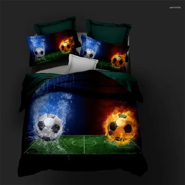 Juegos de ropa de cama 3D Cubierta de la cubierta de la cubierta del edredón almohada 180x210 228x228 220x240cm Fútbol personalizado en stock