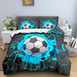 Conjuntos de ropa de cama 3D Football Divet Cover Double 210x210 Set 2/3pcs Edredón con cierre de cremallera King Size CODORTOR para niños