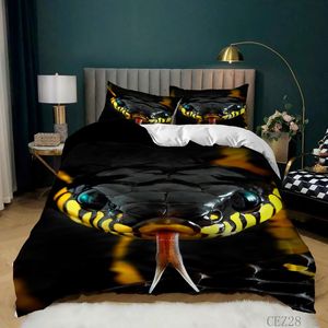 Beddengoed stelt 3D horror slangstijl ingesteld voor slaapkamer zachte dekbed dekbedovertrekbedden bedden spreads bed linnen Comfortable quilt kussensloop