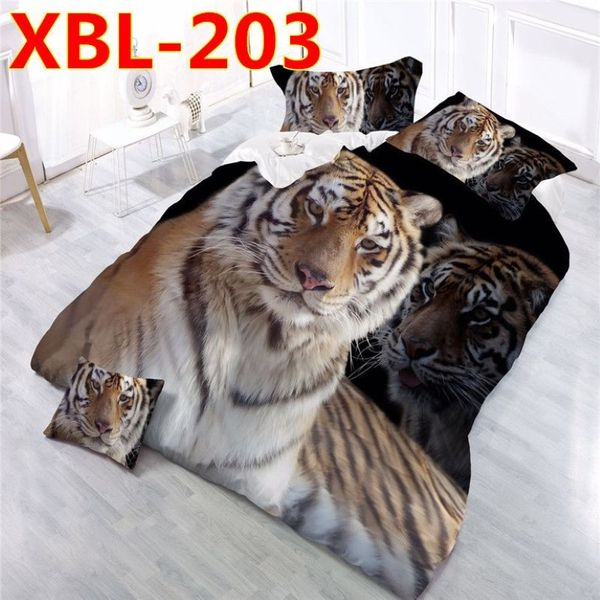 Conjuntos de ropa de cama 3D Leopardo Impreso Tigre Flores Tamaño Queen 4pcs Ropa de cama Fundas de almohada Sábana Funda nórdica Set341I