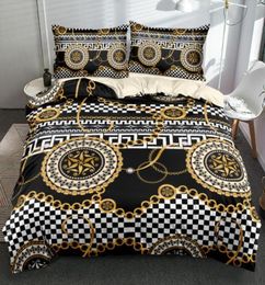 Conjuntos de ropa de cama Juego de funda nórdica con círculo barroco de lujo 3D, edredón de diseño personalizado, tamaño Twin Queen King, 265x230cm, ropa de cama para dormitorios 2542477