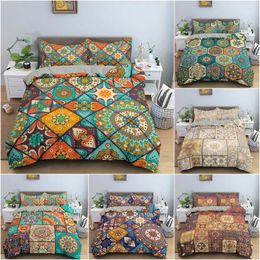 Conjuntos de ropa de cama 3D impreso bohemio décimo conjunto mandala étnica para la edredón de dormitorio rey gemelo de tamaño único textil 2/3pcs