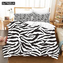 Beddengoed sets 3D geprinte luipaardafdruk ingesteld quilt cover met kussensloop dubbele single king anime mijn jurk-u