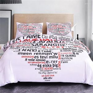 Beddengoed sets 3d geprinte vele taal ik hou van je set slaapkamer decor polyester textiel omvatten bed sheet dekbedoverdeksel kussensloop