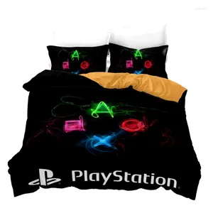 Conjuntos de ropa de cama 3D impreso renderizado Mango de juego Joystick Black Fondo Four Seasons Set universal jugador Cool Boys Adult Dudvet Dudor