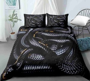 Beddengoed sets 3D Snake Style Beddengoed Set voor slaapkamer Zacht dekbedovertrek Spreien voor bed Comfortabel dekbed en hoes R230901