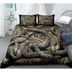 Ensembles de literie 3D Snake Style Ensemble de literie pour chambre à coucher de couette douce pour couvre-lit pour linge de lit