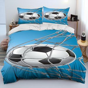 Ensembles de literie 3D Football Football ensemble de couette housse de couette lit couette taie d'oreiller roi reine taille pour adulte enfant 230801