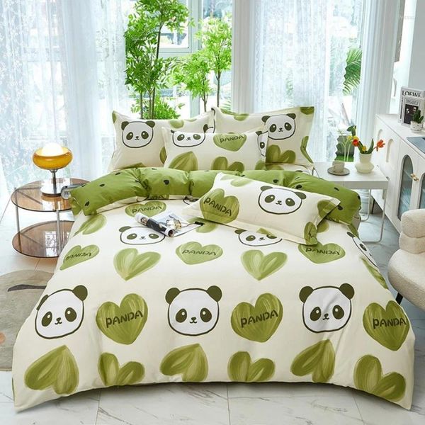 Juegos de ropa de cama 3pc set de cubierta nórdica de algodón estampado a rayas para niños de piel suave para niños amigable 1 2 almohada