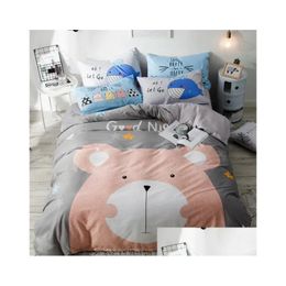 Ensembles de literie 3 pcs Coton Berceau de lit de lit de lin de linge de bande dessinée Baby Princess comprend la taquet d'oreiller duvet ER sans remplissage 240328 Drop de Otj47