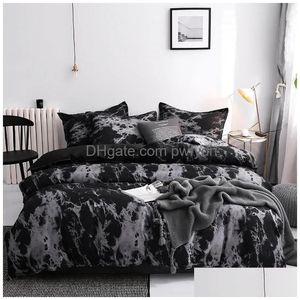 Ensembles de literie 3pcs Couple Couette Er avec taie d'oreiller Nordic Couette Set Quilt Queen King Double ou lit simple 231010 Drop Delivery H Dh3Lk