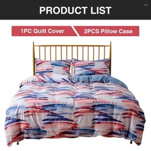 Ensembles de literie 3pcs Home Textile Lite-lits de lit de couette coquette épaissis lavables et taies d'oreiller confortables chaudes avec fermeture à glissière douce
