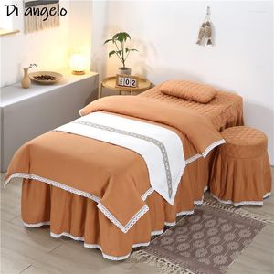 Beddengoed sets 4-6 % Solid Color Beauty Salon Massage Spa Gebruik dekbedoverdekbed Bed Rok quiltplaat aanpasbare maat #S