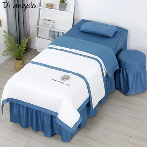 Ensembles de literie 4-7 pièces taille personnalisée Logo Salon de beauté Massage Spa utilisation broderie jupe de lit drap de couette oreiller housse de couette # s