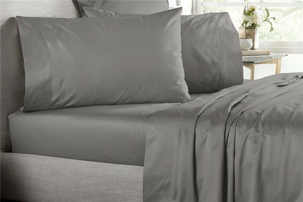 Conjuntos de ropa de cama 4 piezas 1200 TC Juego de algodón egipcio Sábana ajustable Funda nórdica King Size Blanco Gris claro Colores beige Personalizar