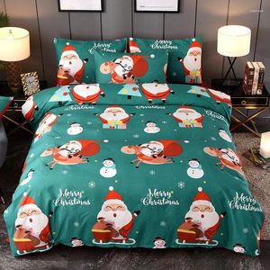 Juegos de cama 49 2/3pcs juego de Navidad dibujos animados santa claus cubierta nórdica en el hogar decoración dormitorio cama ropa de cama