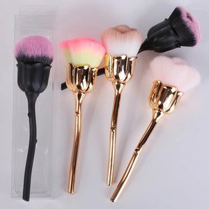 Ensemble de literie 5 couleurs Rose petite fleur brosse à ongles peinture gel brosses de nettoyage de poussière Faire des produits de salon à outils de manucure d'art