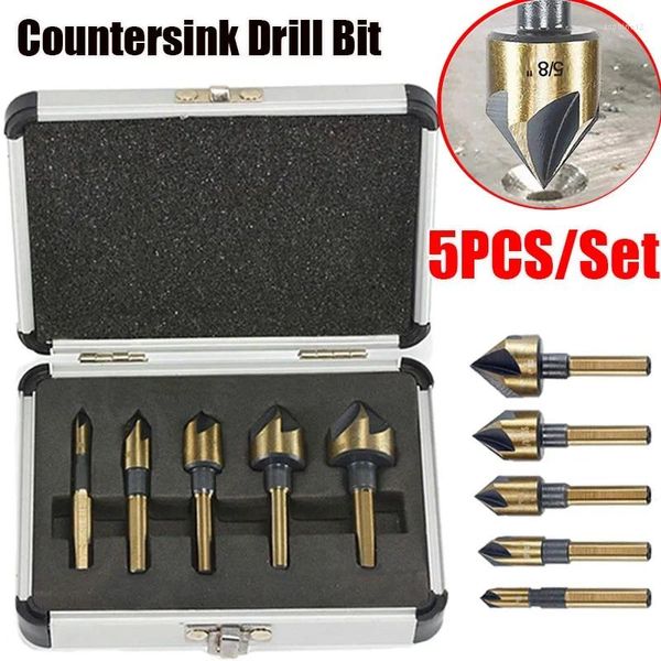 Ensemble de literie 5 PCS / Set Industrial Foretrage Bit Bit Bit Tri-Flat Changement rapide 1/4 