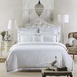 Beddengoed sets 5 -sterren el serie 60s sateen stof fijn gekamd katoen wit dekbedovertrek King Bedspread luxe set vol