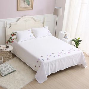 Juegos de ropa de cama 60s Algodón satinado Satapas de sarga bordada Cama blanca blanca suave y transpirable 600 hilos set 3pcs para casa