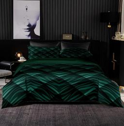 Beddengoed sets abstracte stijl groen patroon dekbedovertrek 264x228 met PillowCase210x210 quilt coversuper king set laken set9823498