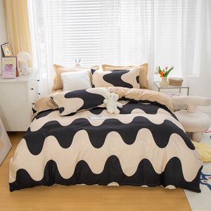 Ensembles de literie Adultes literie linge de lit 2 3 4 5pcs Housse de couette Drap plat Taie d'oreiller simple Full Queen King taille de la famille 221206