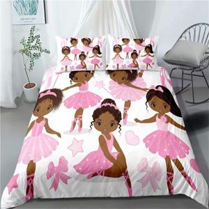 Beddengoed Sets Afrikaanse Meisje Ballet Dekbedovertrek Set Jongens Geschenken Slaapkamer Decor Bed Spread Trooster met kussen Shams