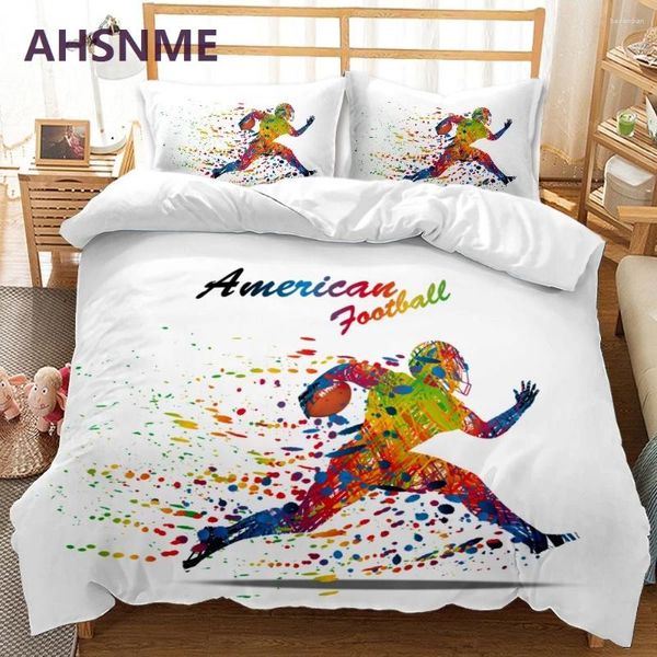 Conjuntos de ropa de cama Ahsnme 3D Rugby Set La cubierta de colcha de impresión para King Size se puede personalizar el patrón Jogo de Cama