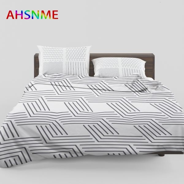 Ensembles de literie AHSNME noir et blanc INS Petits ensembles de housse de couette frais ropa de cama Pour US AU EU RU Taille adaptée accepter les modèles personnalisés 230727