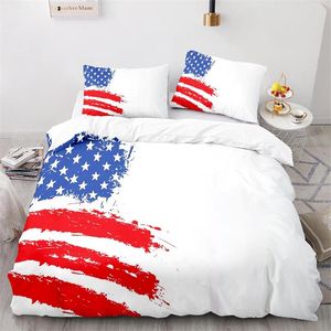 Beddengoed sets American Flag Home Set Hoge kwaliteit down quilt cover kussensloop 2-3 stukken Rood tiener kind volwassen textiel