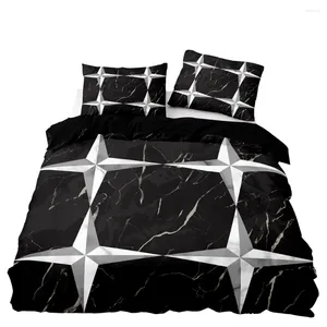Ensemble de literie American Style Couverture de couverture de qualité de qualité Soft Double Twin Taille avec taquet d'oreiller pour motif hexagone en métal textiles de maison