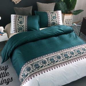 Beddengoed Sets American Style Set Elegance Dekbedovertrek 2 of 3 stks / set Groen Beddengoed Au, EU Double 200 * 200 Beddenkleding Kussensloop