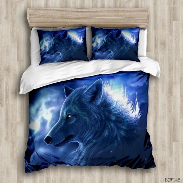 Ensembles de literie Couvercle de couette d'animaux les loups de nuit de nuit avec couvercles de couette à lit de lit king size