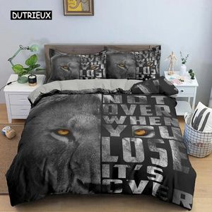 Beddengoedsets Dieren Bedrukt Dekbedovertrek Set Met Kussensloop 3D Comfortabele Microvezelstof Polyester Quilt Huishoudtextiel