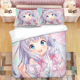 Ensembles de literie Anime Izumi Sagiri 3D imprimé ensemble roi housse de couette taie d'oreiller couette literie linge de lit 03